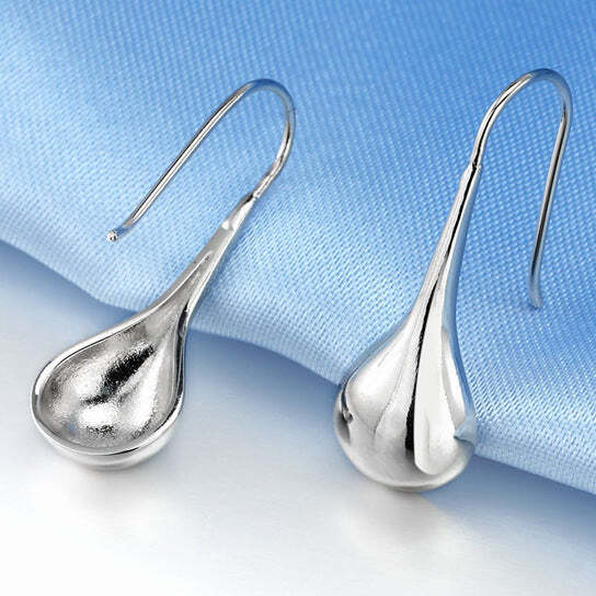 Intensity Tear Drop Hook Earrings Solid 925 Sterling Silver