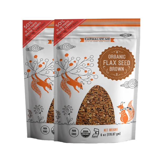 100% Organic Brown Flax Seed 2 Pack