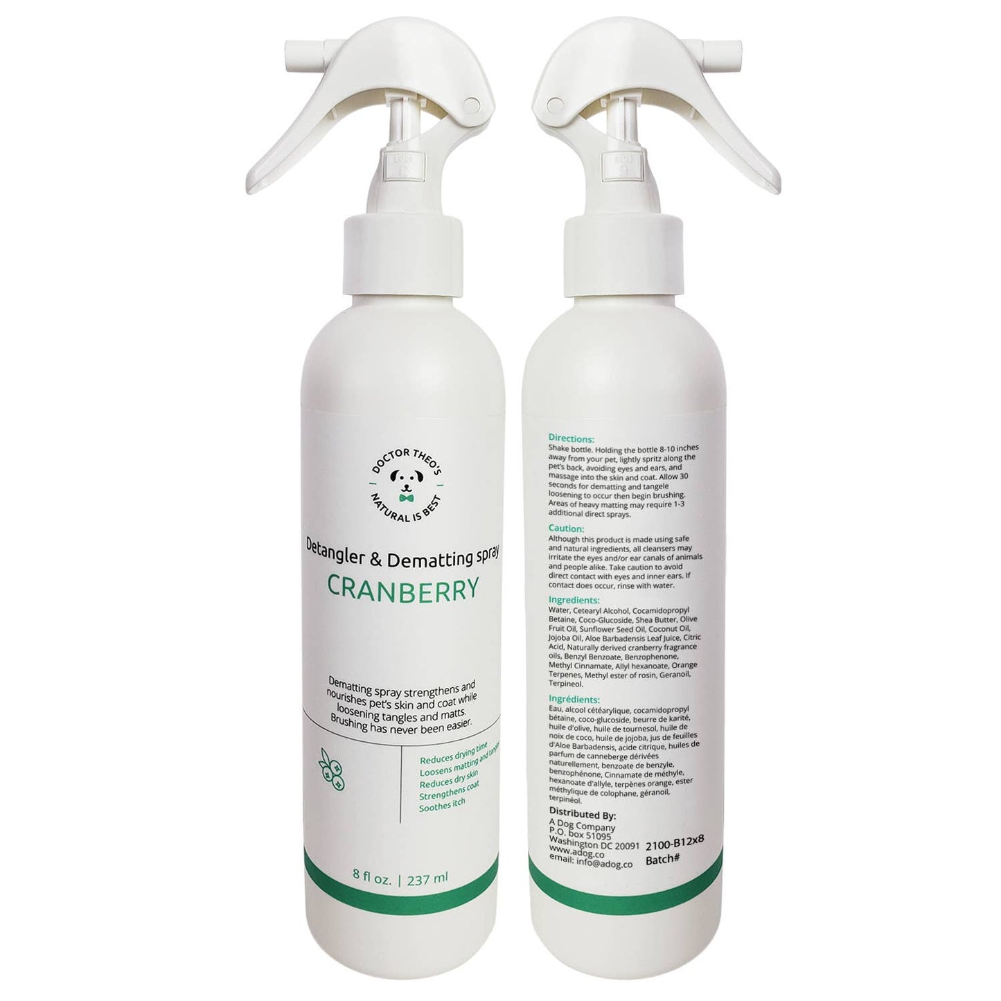Pet Detangler Dematting Spray-Cranberry