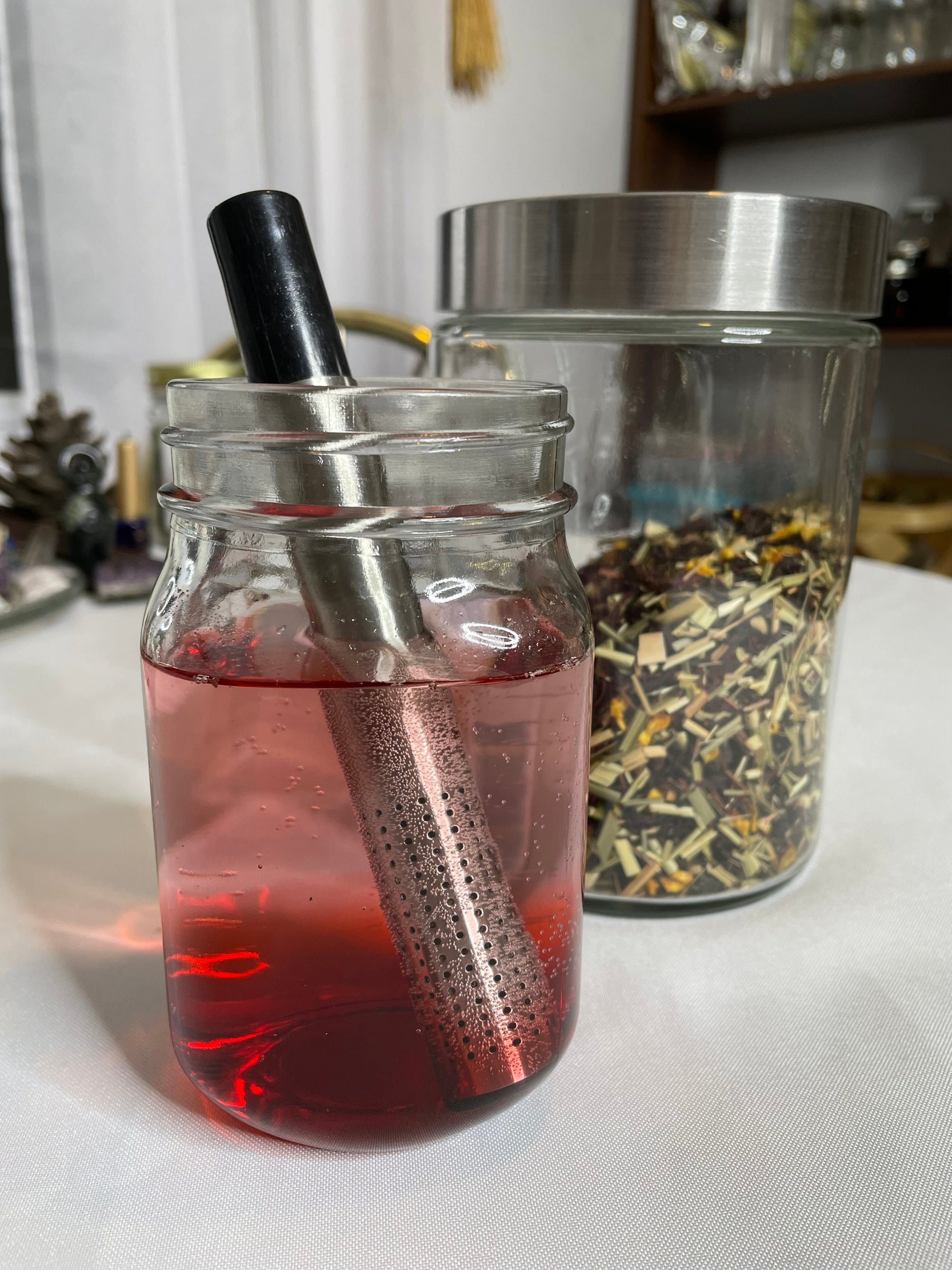 Tea Stick Infuser for loose leaf tea, Spring Loaded Tea Strainer, Holder-16