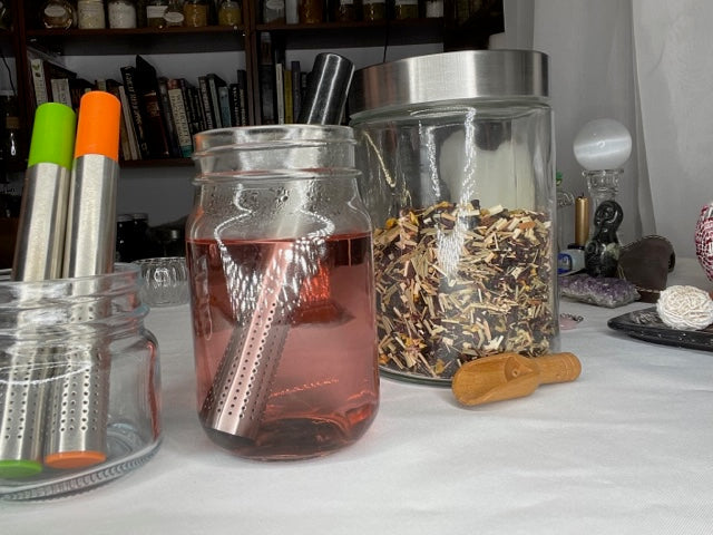 Tea Stick Infuser for loose leaf tea, Spring Loaded Tea Strainer, Holder-14