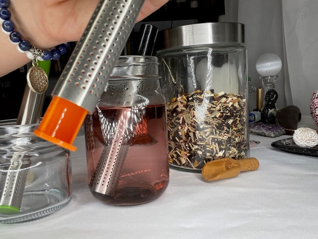 Tea Stick Infuser for loose leaf tea, Spring Loaded Tea Strainer, Holder-3