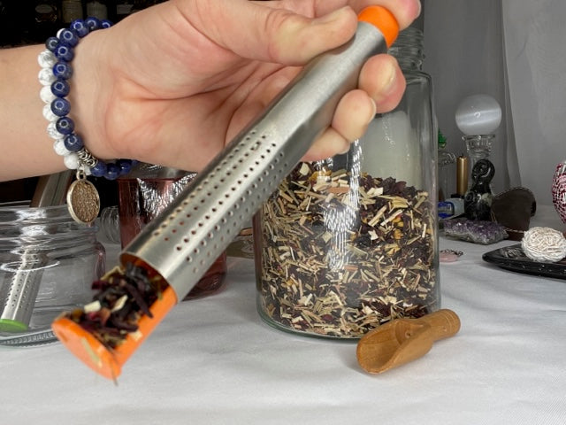 Tea Stick Infuser for loose leaf tea, Spring Loaded Tea Strainer, Holder-0