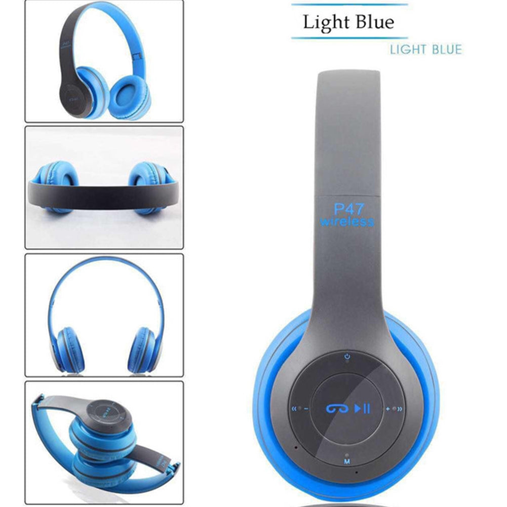 P47 Foldable Wireless Headphones, Tablet Bluetooth-compatible Headset With Mic, Compatible For Mobile Xiaomi Iphone Sumsamg black