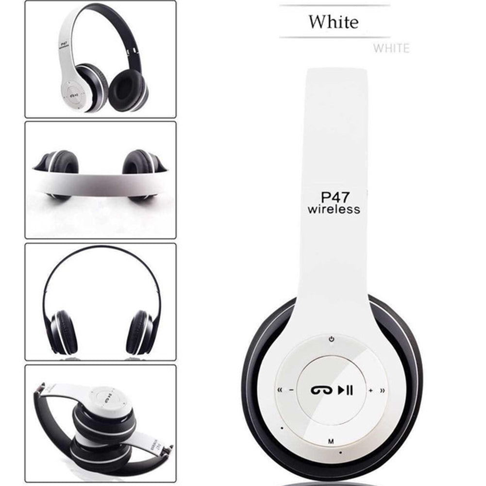 P47 Foldable Wireless Headphones, Tablet Bluetooth-compatible Headset With Mic, Compatible For Mobile Xiaomi Iphone Sumsamg black