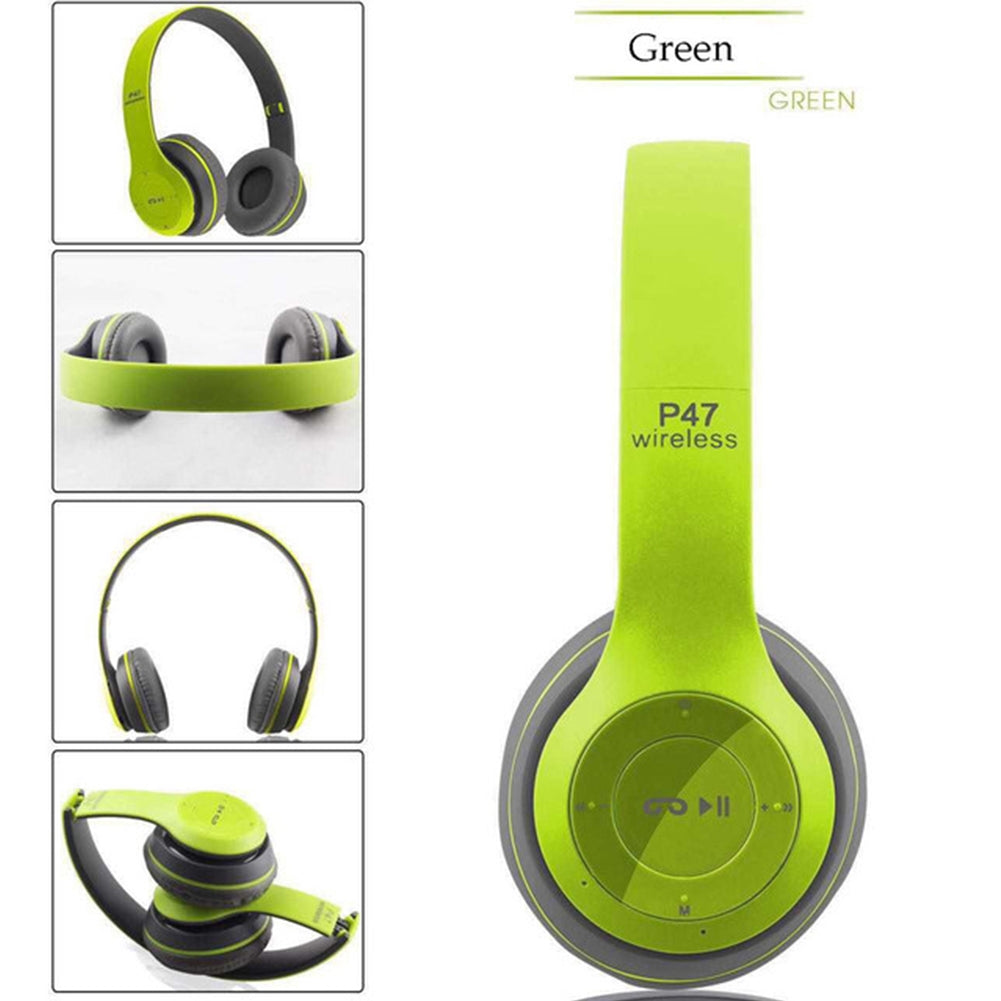 P47 Foldable Wireless Headphones, Tablet Bluetooth-compatible Headset With Mic, Compatible For Mobile Xiaomi Iphone Sumsamg black