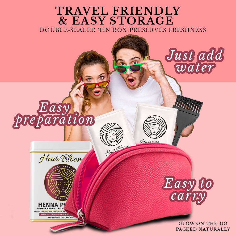 Hair Bloom Natural Burgundy Hair Color- Herbal Henna Burgundy Hair Color Powder-6