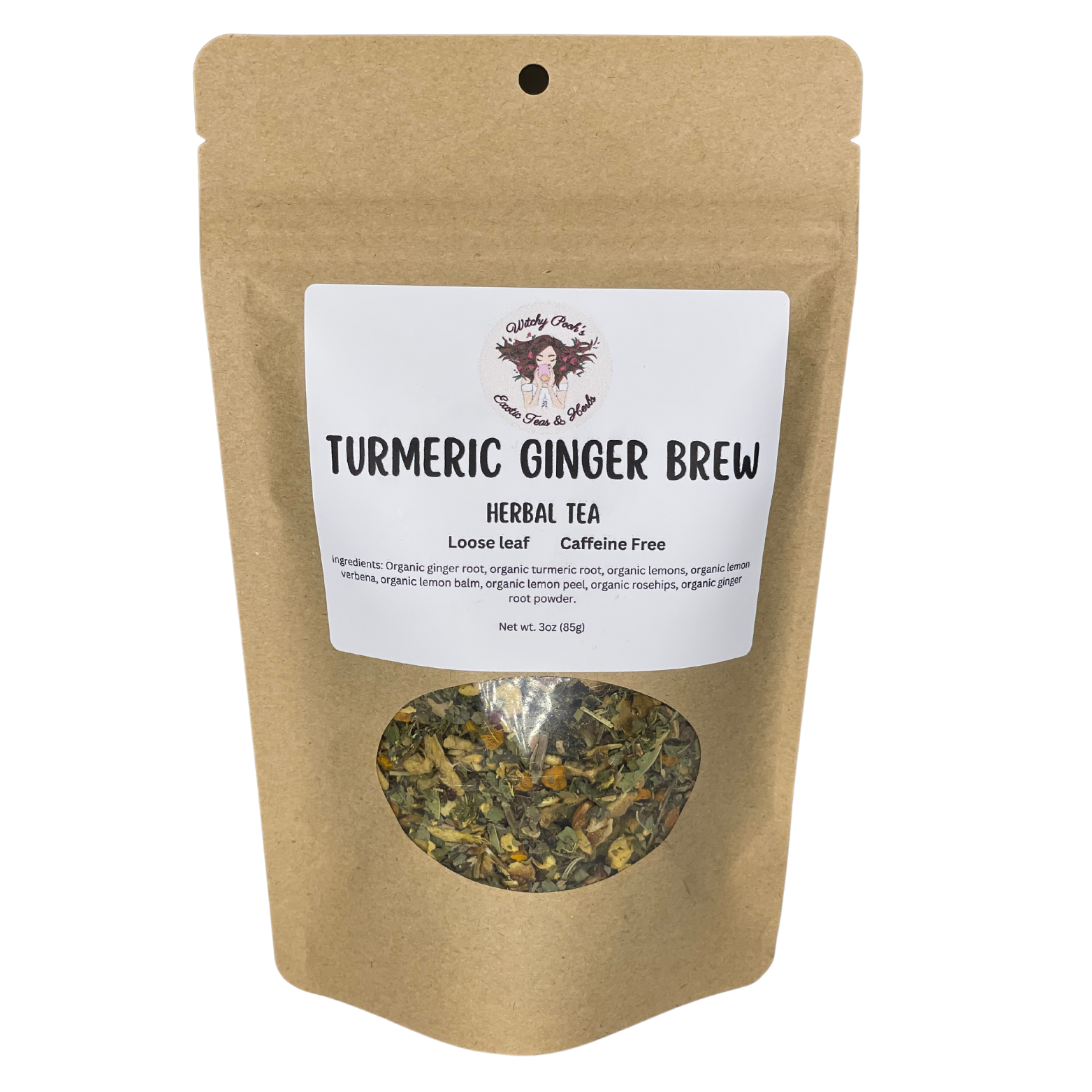Turmeric Ginger Brew Tea, Herbal Tea, Loose Leaf Tea, Organic Tea, Caffeine Free Tea, Functional Tea,-10