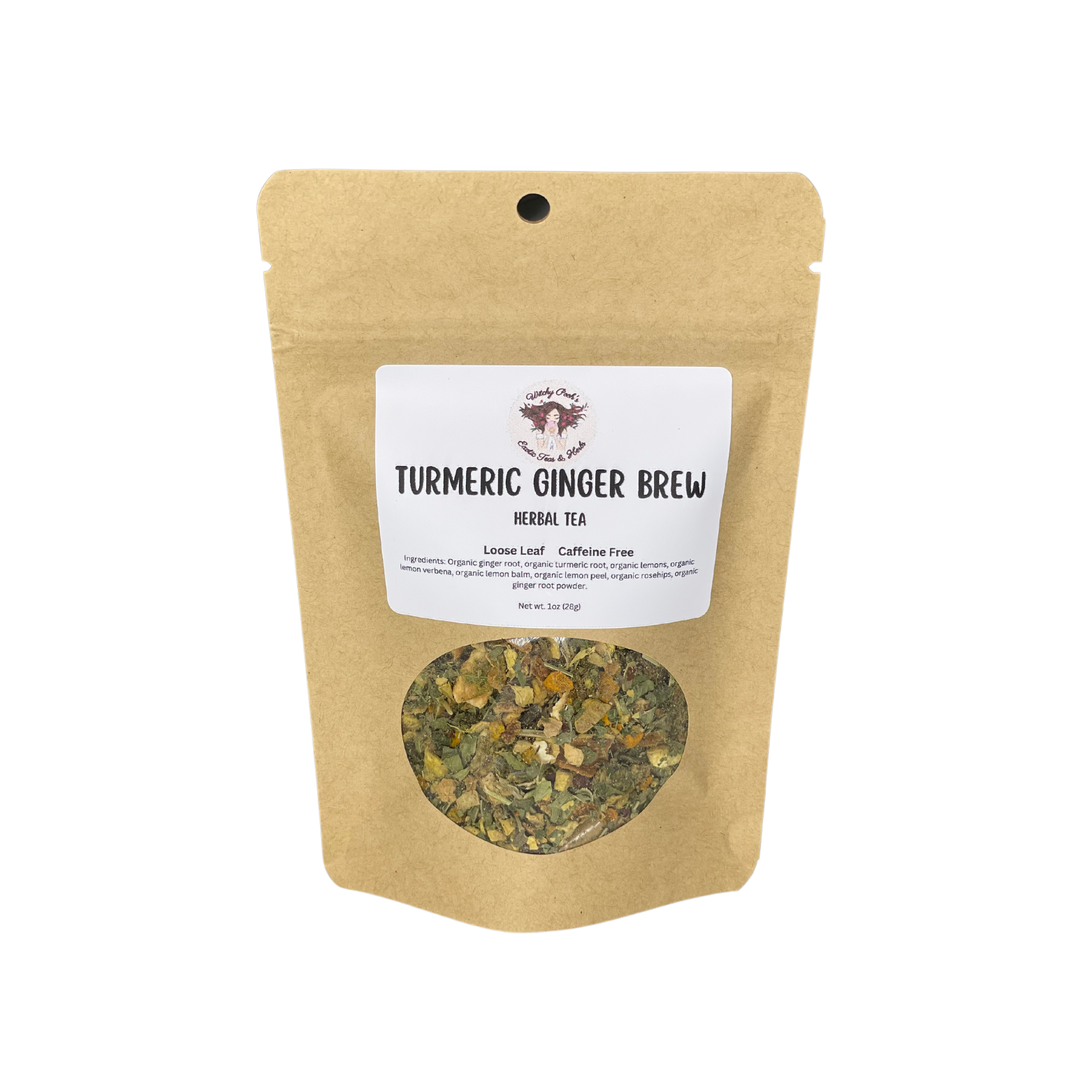 Turmeric Ginger Brew Tea, Herbal Tea, Loose Leaf Tea, Organic Tea, Caffeine Free Tea, Functional Tea,-5