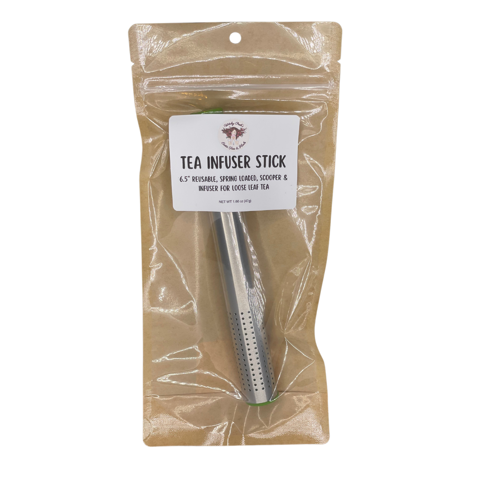 Tea Stick Infuser for loose leaf tea, Spring Loaded Tea Strainer, Holder-4