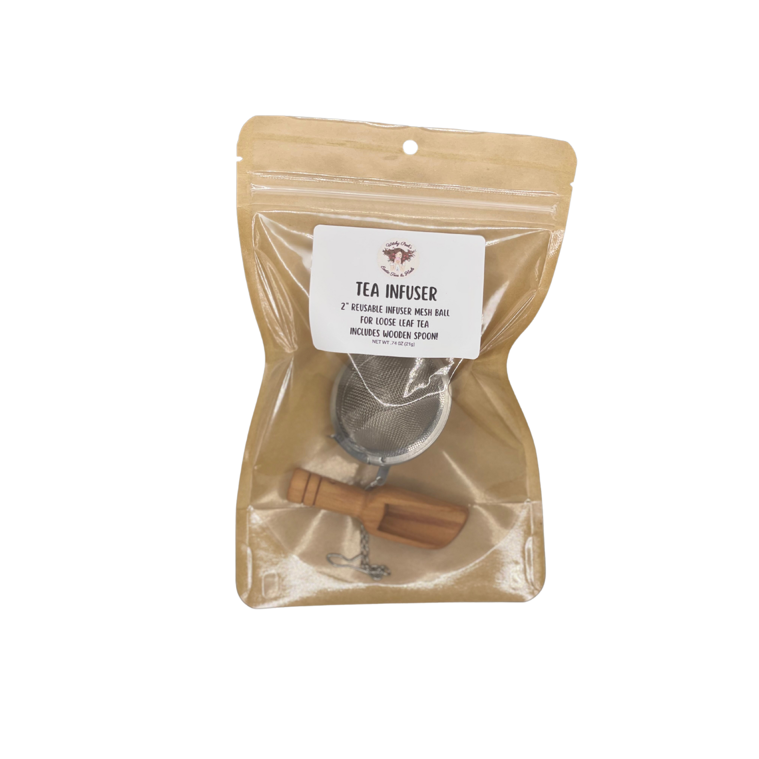 Tea Infuser Mesh Ball for Brewing Loose Leaf Tea 2." with FREE Wooden Spoon!!-1