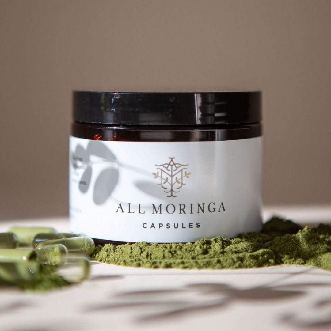 Premium Organic Moringa Oleifera leaf Powder in Vegan Capsules