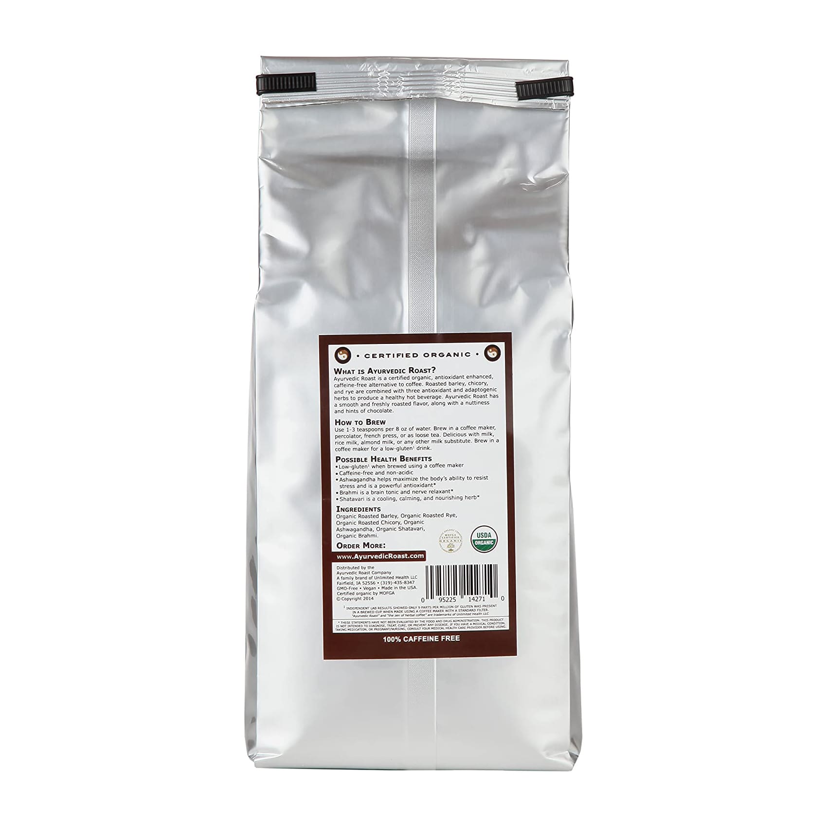 Ayurvedic Roast - Organic Coffee Substitute, Caffeine Free Grain Coffee with Barley Chicory Ashwagandha Brahmi - Unflavored-6