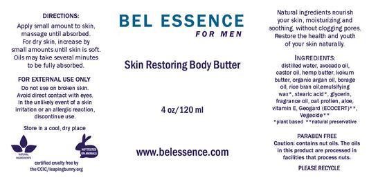 For Men: Skin Restoring Body Butter Cream