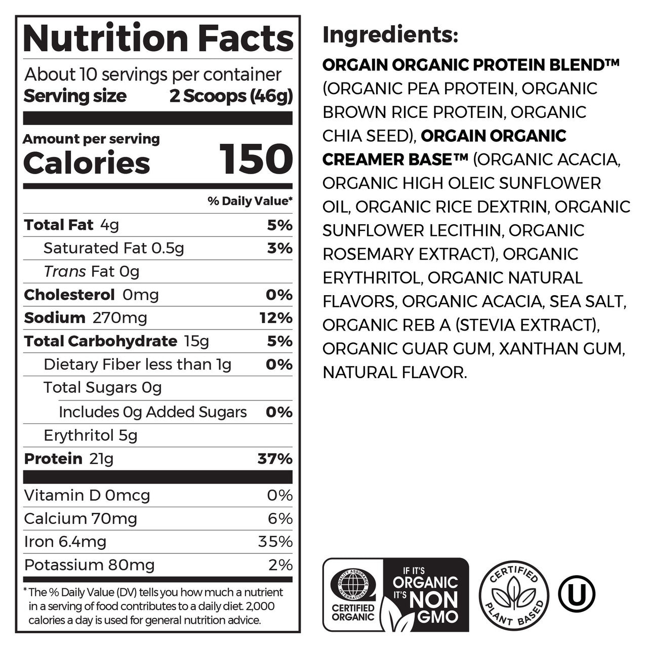 Orgain Organic Plant Based Protein Powder, Sweet Vanilla Bean (1X1.02 Lb )-8