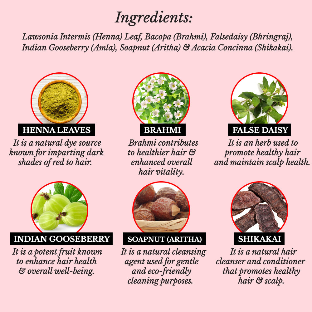 Hair Bloom Natural Red Hair Color Powder- Henna w/ Mixed Himalayan Herbs-2