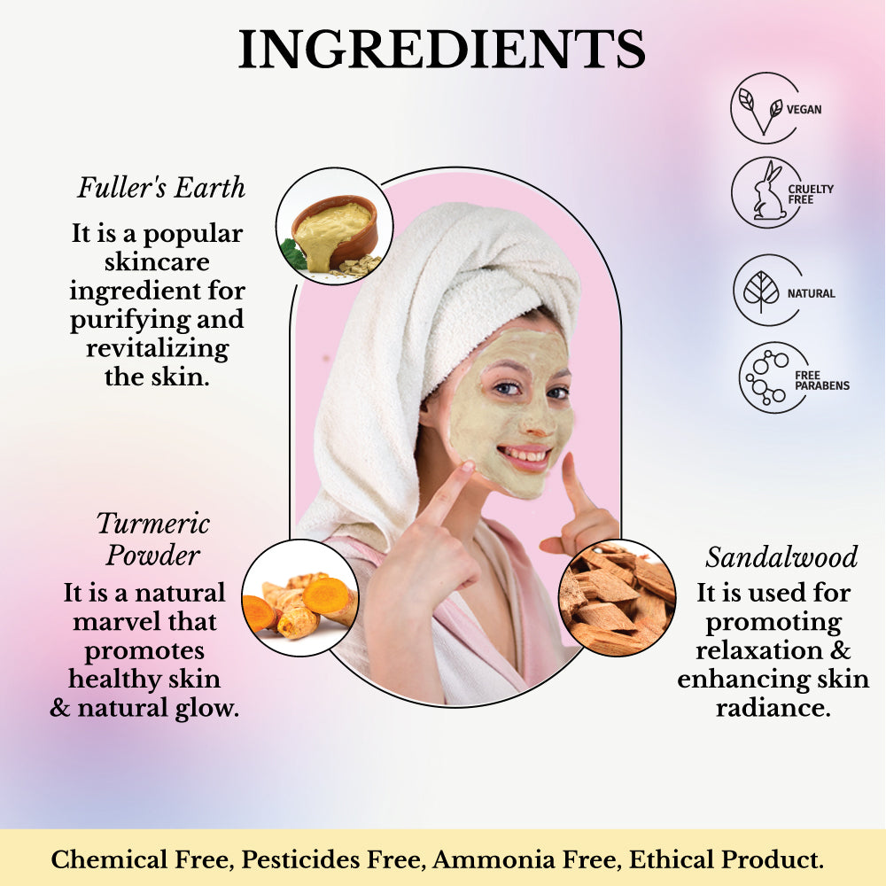 Face Glow- Fuller’s Earth w/ Turmeric & Sandalwood--2