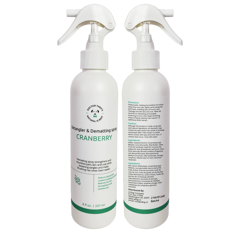 Pet Detangler Dematting Spray-Cranberry