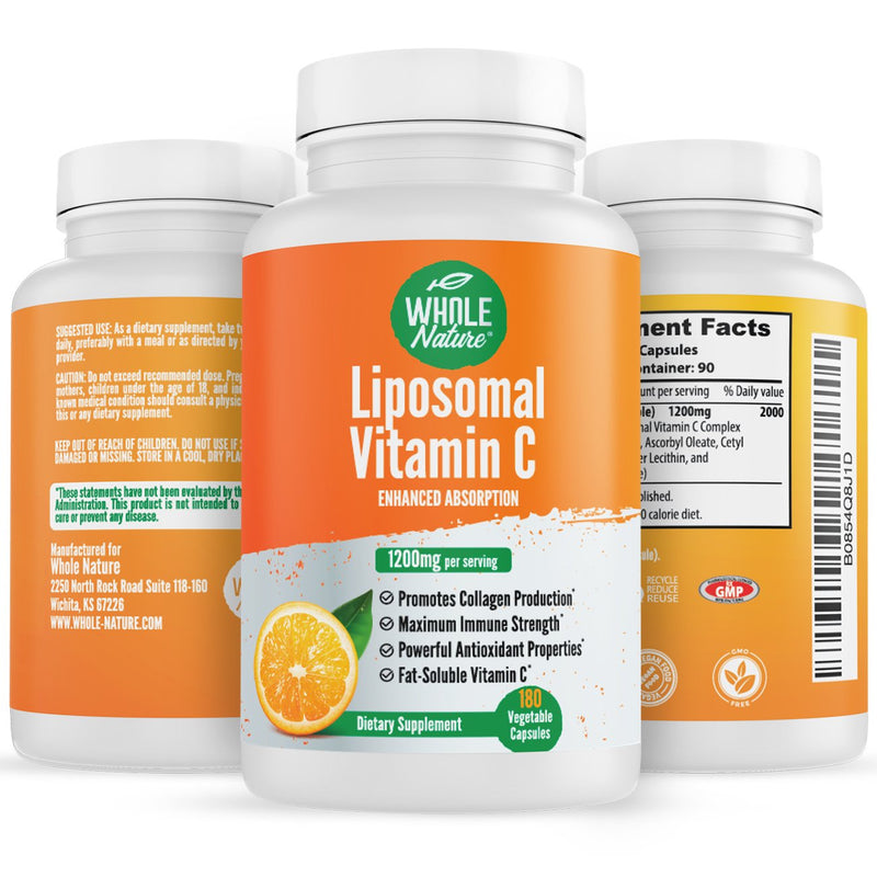 Whole Nature Liposomal Vitamin C 1200 mg Vegan Capsules