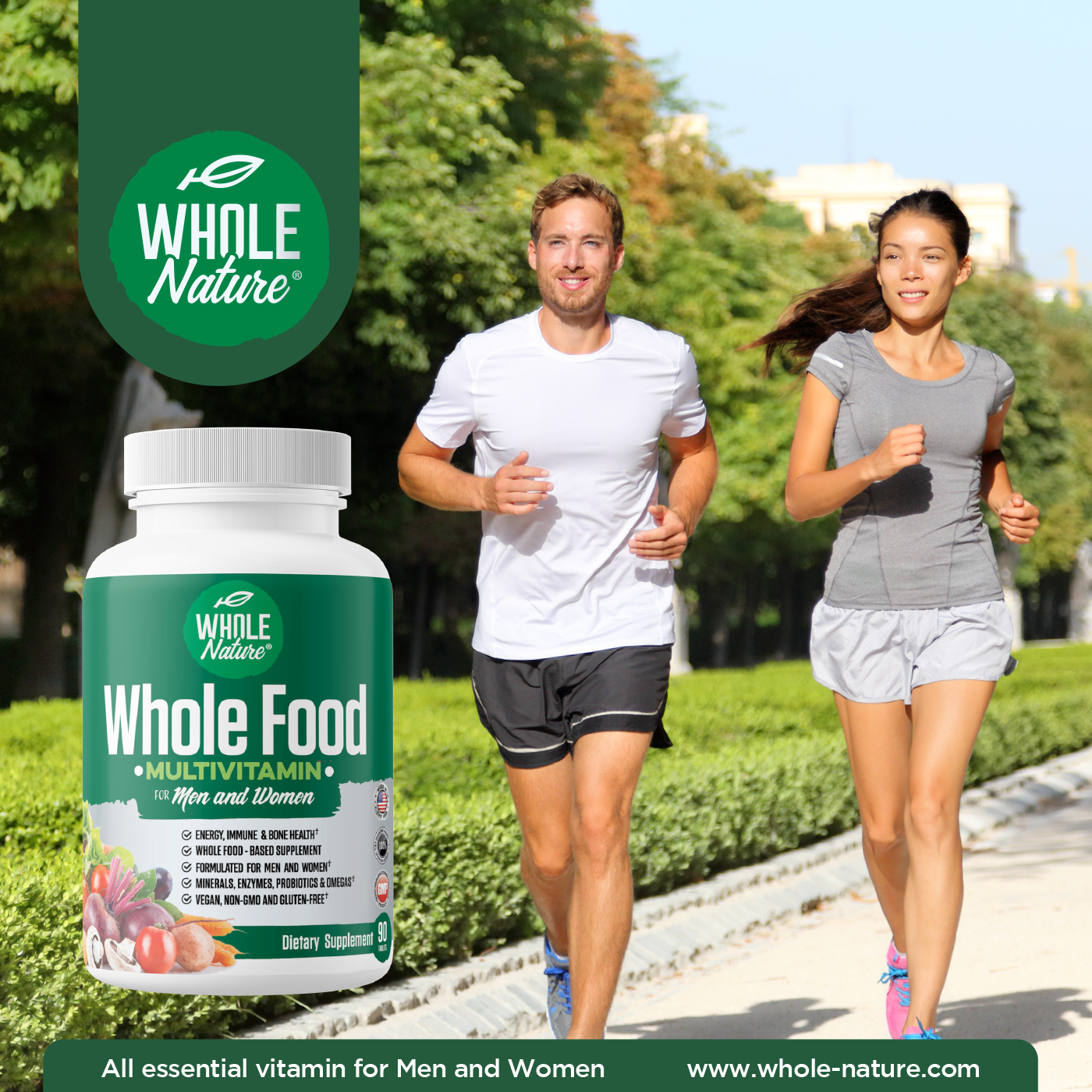 Whole Nature Whole Food Multivitamin for Men & Women-2 Pack