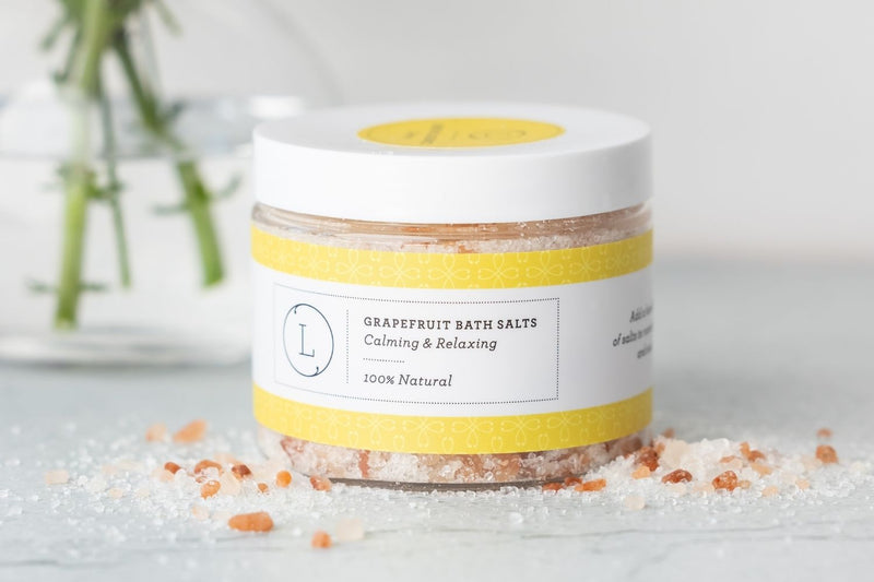 Grapefruit Natural Bath Salt Soak with Dead sea, Epsom & Himalayan Salts