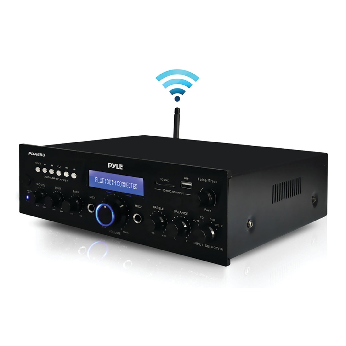 Pyle Home PDA6BU 200-Watt Bluetooth Stereo Amp Receiver with USB & SD Card Readers