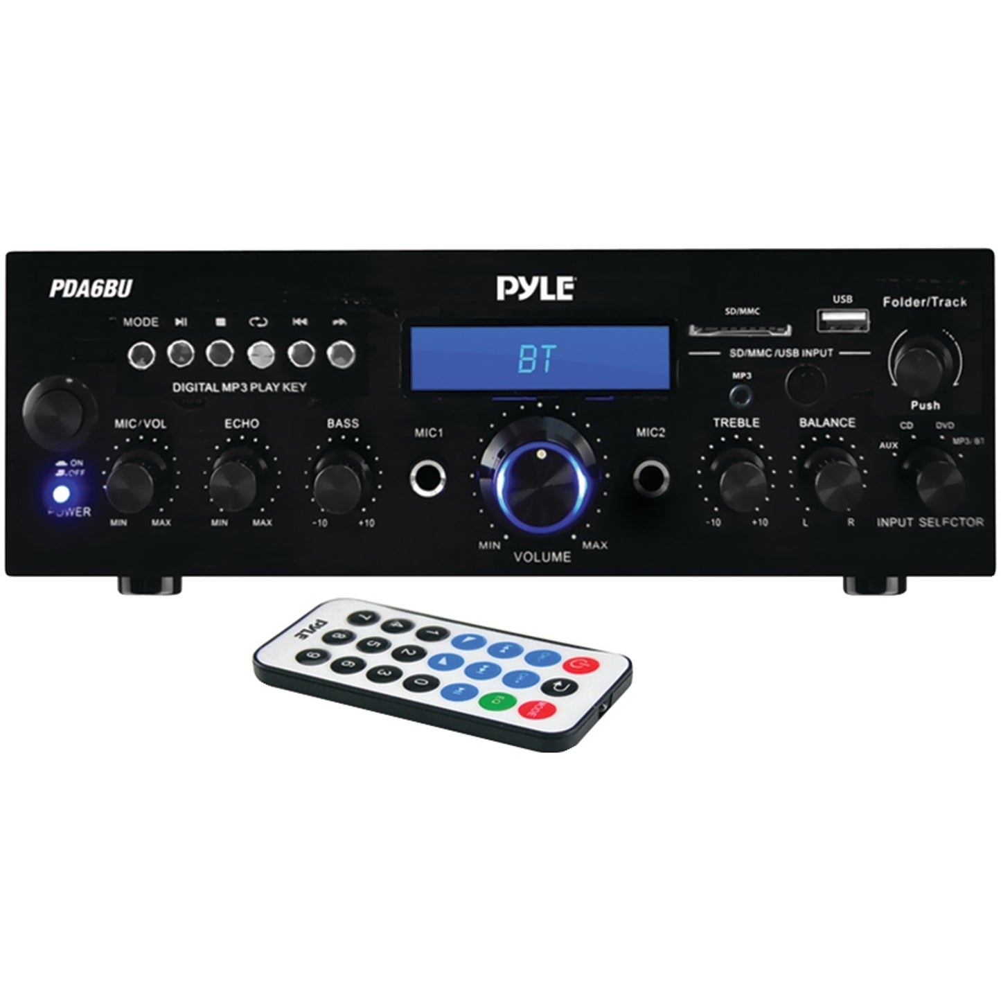 Pyle Home PDA6BU 200-Watt Bluetooth Stereo Amp Receiver with USB & SD Card Readers