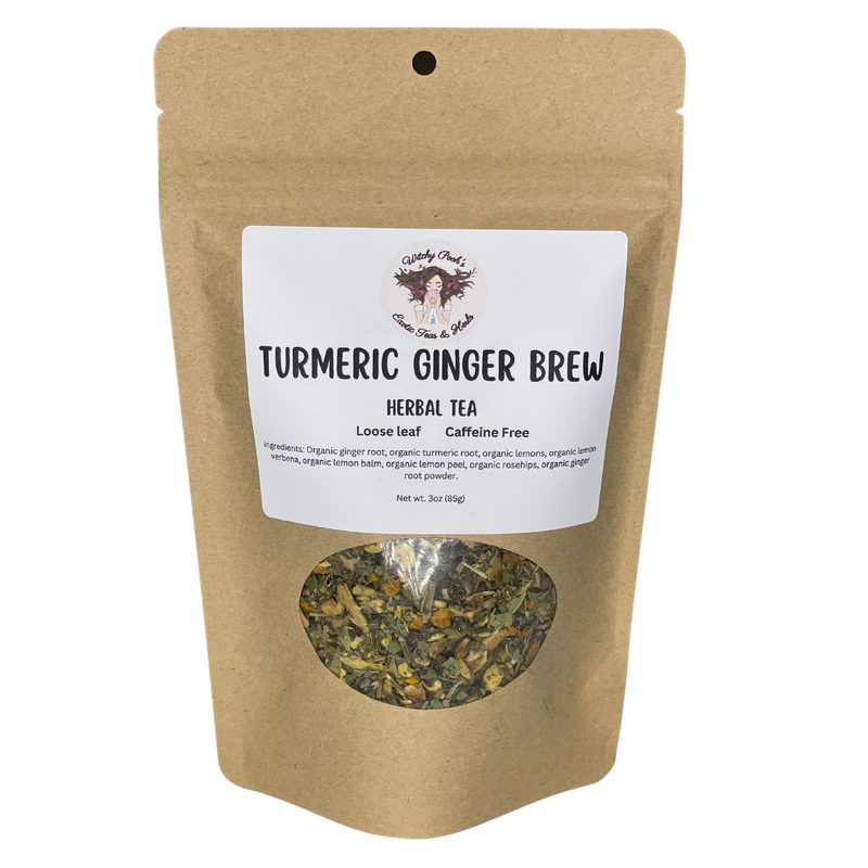 Turmeric Ginger Brew Tea, Herbal Tea, Loose Leaf Tea, Organic Tea, Caffeine Free Tea, Functional Tea,-10