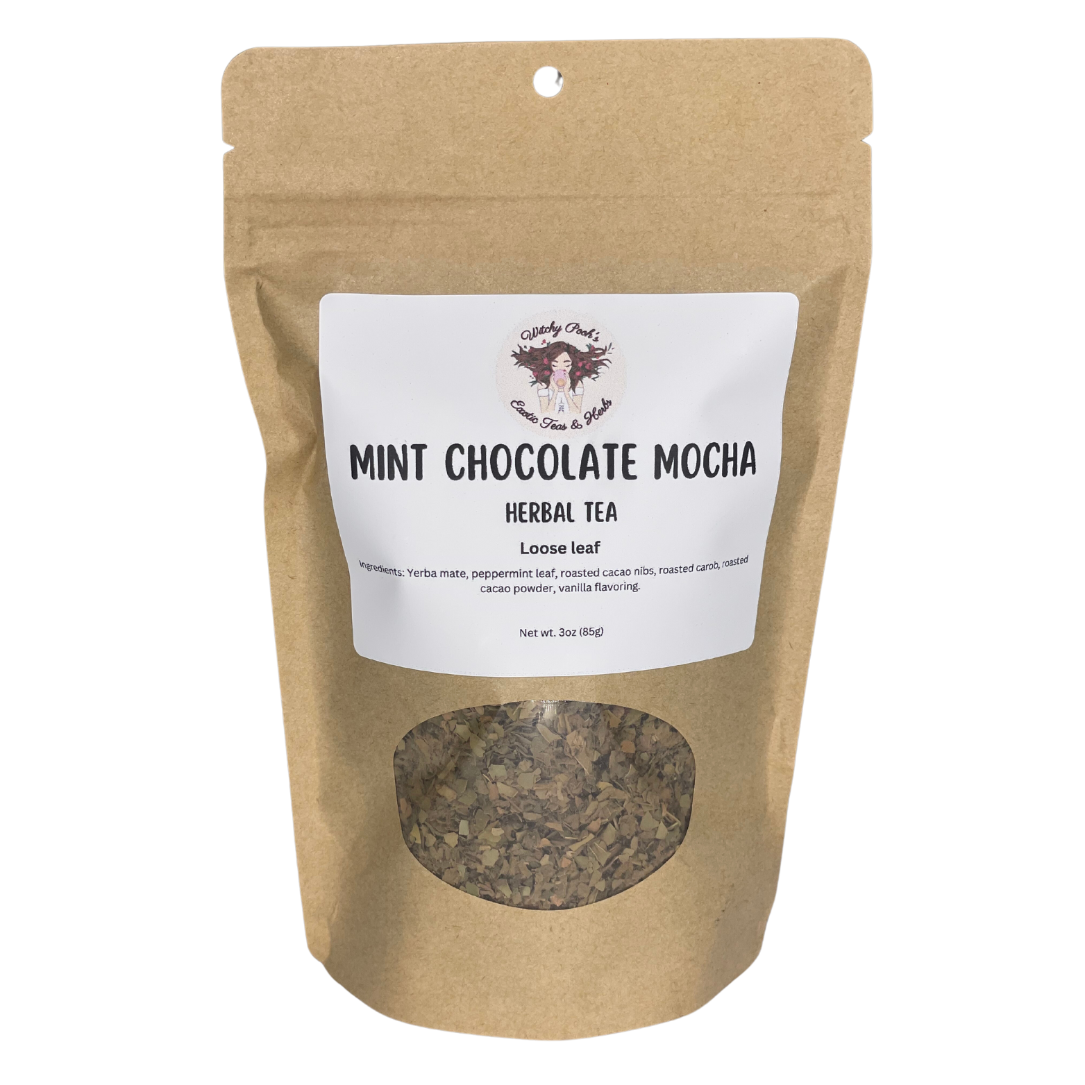 Mint Chocolate Mocha Tea, Herbal Tea, Loose Leaf Tea, Flavored Tea, Desert Tea-6