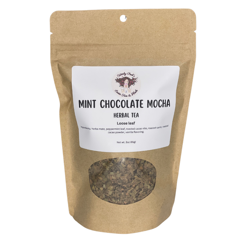 Mint Chocolate Mocha Tea, Herbal Tea, Loose Leaf Tea, Flavored Tea, Desert Tea-6