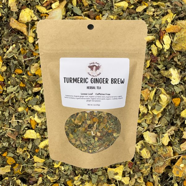 Turmeric Ginger Brew Tea, Herbal Tea, Loose Leaf Tea, Organic Tea, Caffeine Free Tea, Functional Tea,-0