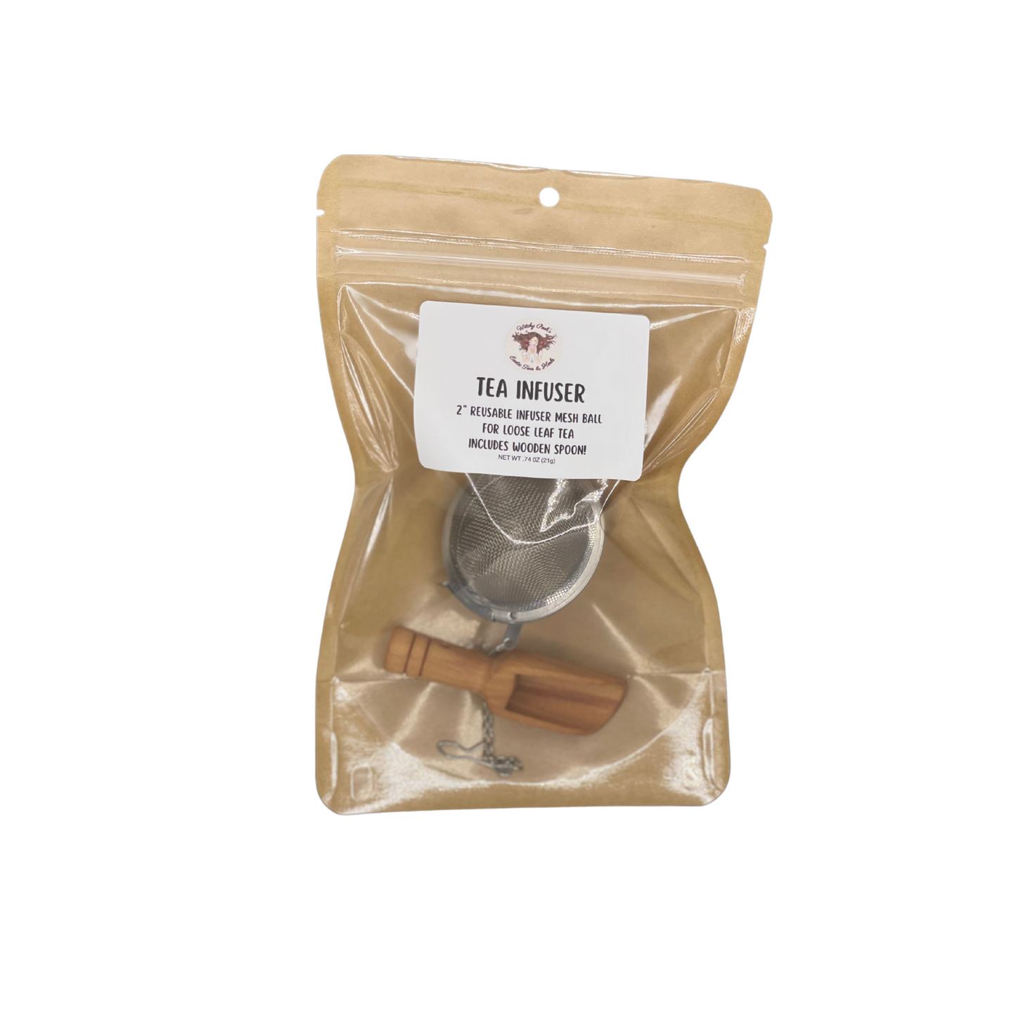 Tea Infuser Mesh Ball for Brewing Loose Leaf Tea 2." with FREE Wooden Spoon!!-1