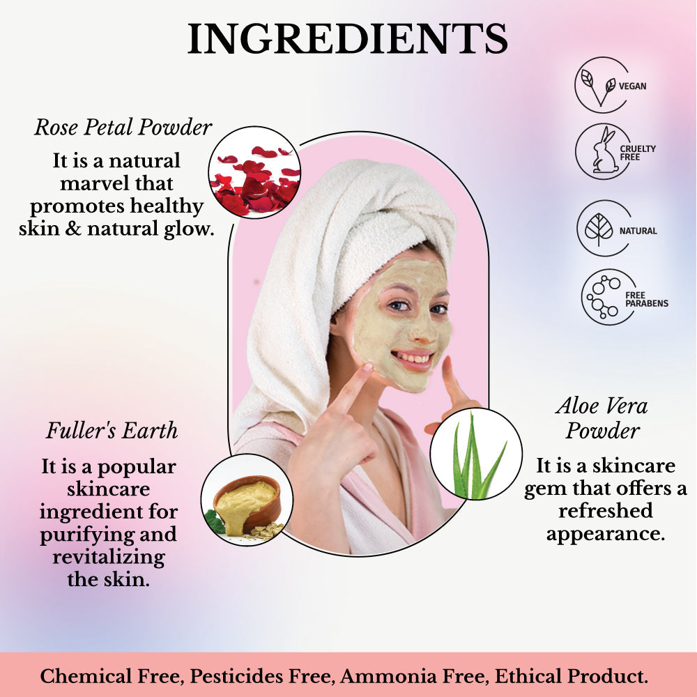 Face Glow- Fuller’s Earth w/ Rose & Aloe Vera-3