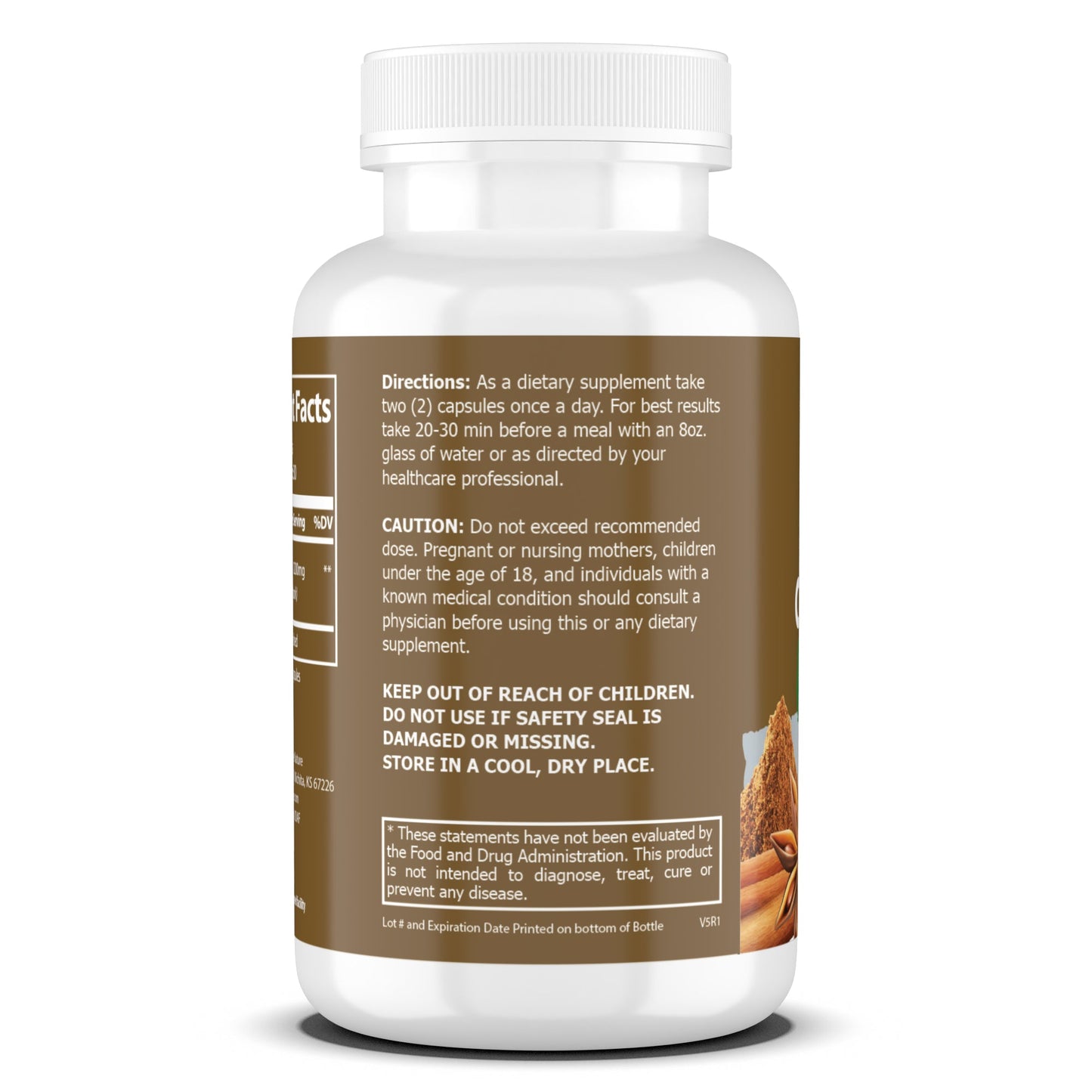 Cinnamon Capsules 1200mg, Made With Organic Ceylon Cinnamon Supplement, Vegan, Herbal, Antioxidant & Anti-inflammatory for Heart, Brain, Bone & Joint Support. Whole Nature’s Sri Lank True Cinnamon Powder Caps
