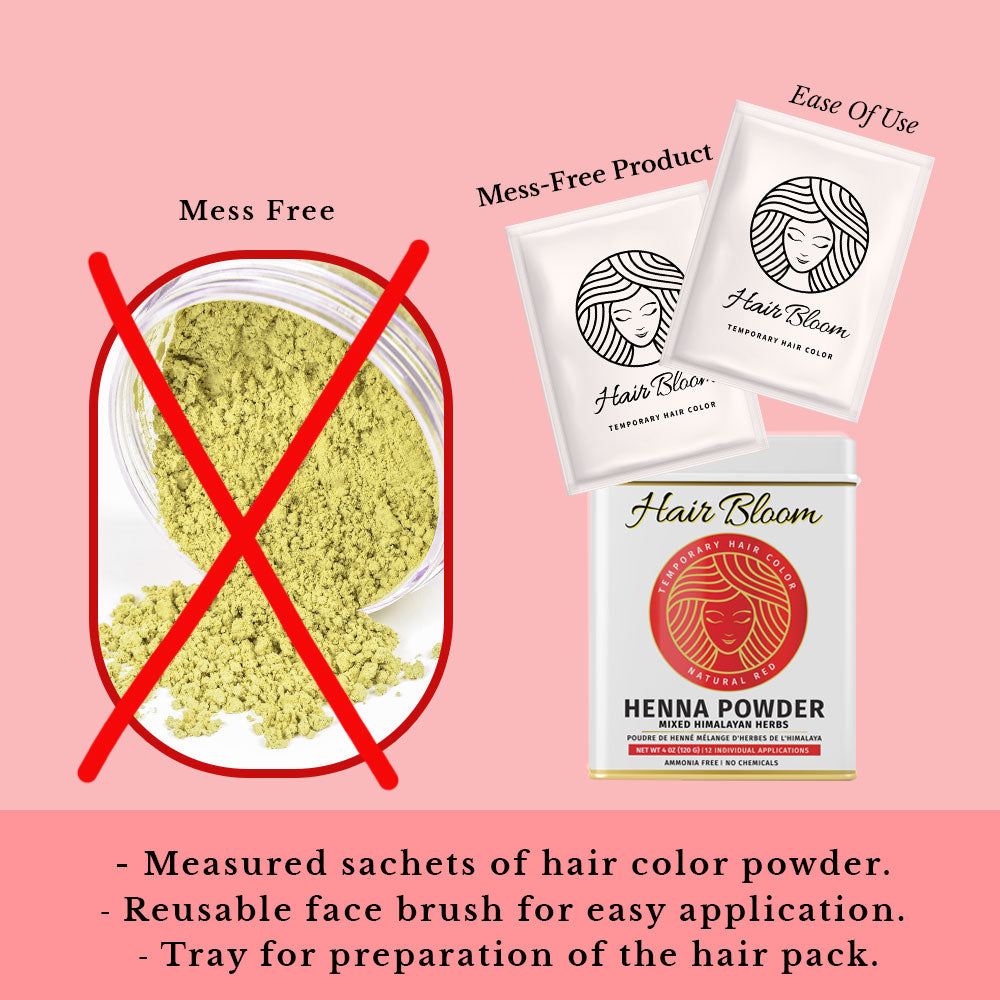 Hair Bloom Natural Red Hair Color Powder- Henna w/ Mixed Himalayan Herbs-3