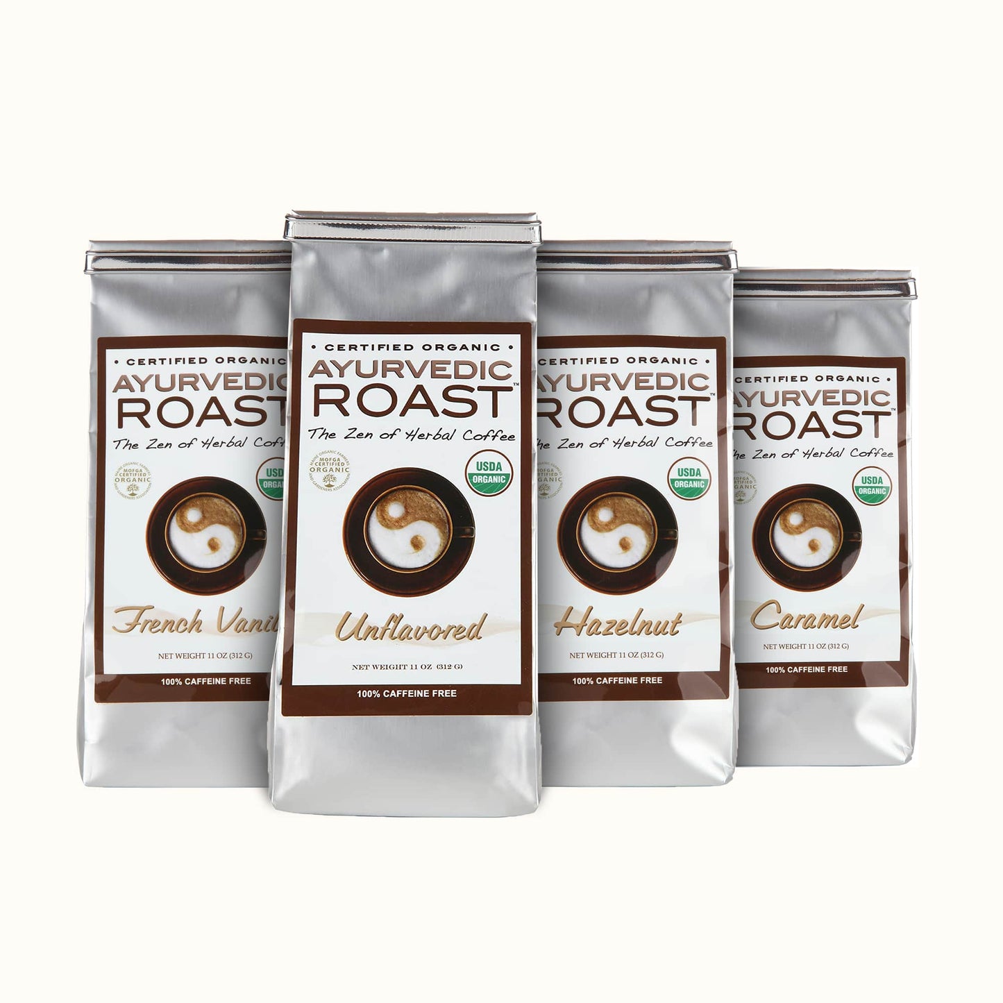 Ayurvedic Roast - Organic Coffee Substitute, Caffeine Free Grain Coffee with Barley Chicory Ashwagandha Brahmi - Hazelnut-4