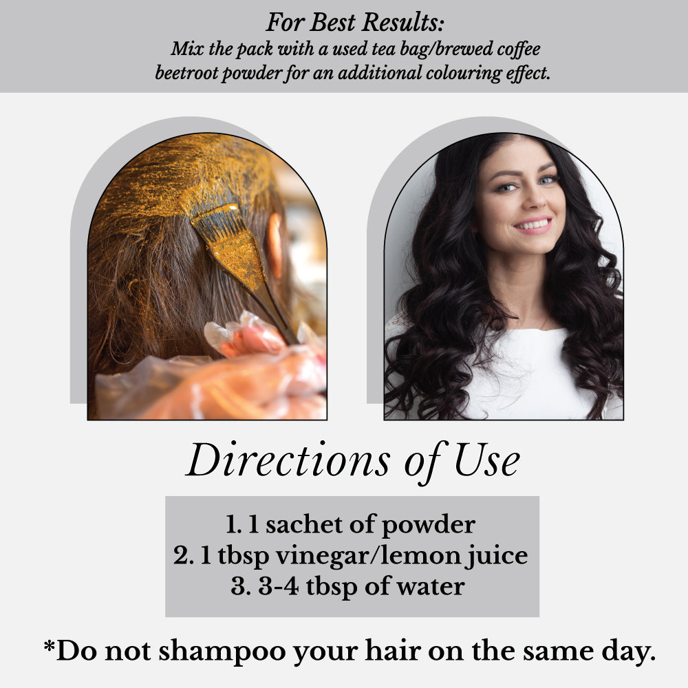 Hair Bloom Natural Jet Black Hair Color- Indigo Powder w/ Mixed Himalayan Herbs Hair Color Powder-4